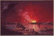 Nicolino V. Calyo Great Fire of New York oil on canvas